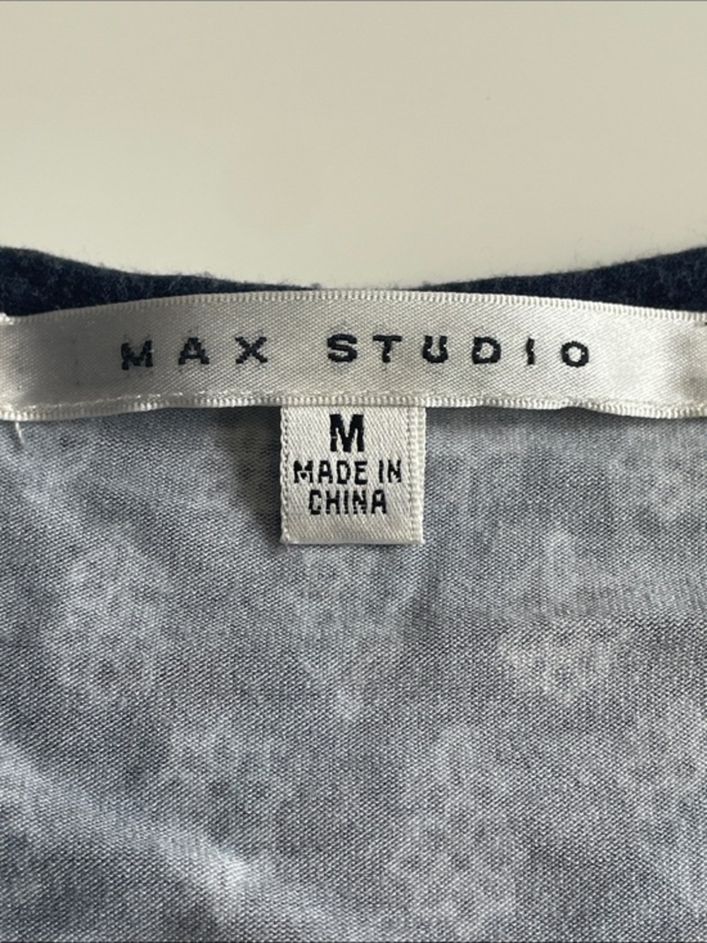 Max Studio Navy and Light Gray Top